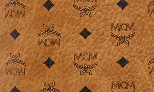 Shop Mcm Medium Aren Visetos Coated Canvas Tote In Cognac