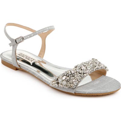 Badgley Mischka Carmella Crystal Embellished Sandal, Metallic
