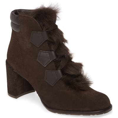 Pedro Garcia Wilmette Bootie With Genuine Shearling Trim, Brown