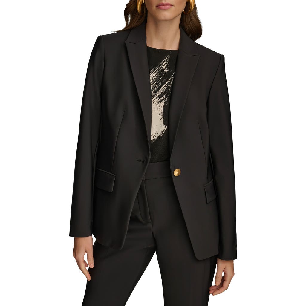 DONNA KARAN One-Button Blazer in Black