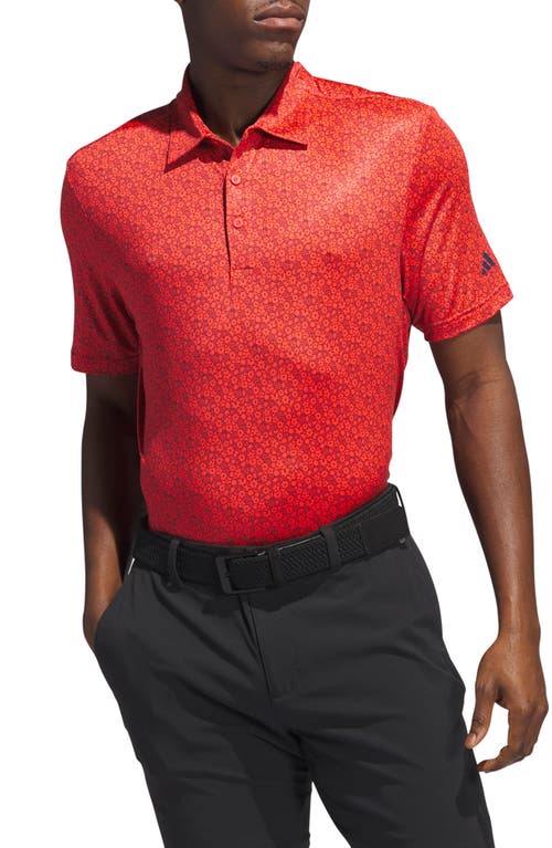 Ultimate365 Floral Print Performance Polo in Bright Red