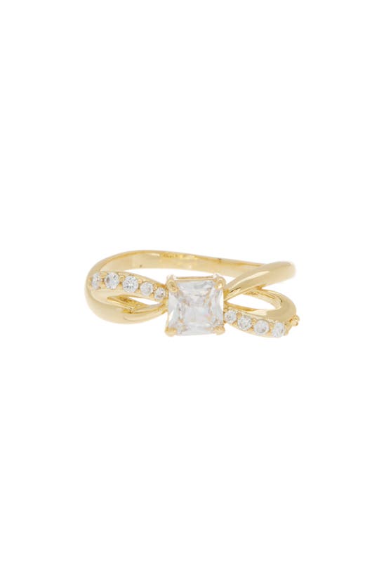 Shop Covet Cz Bow Ring In Gold