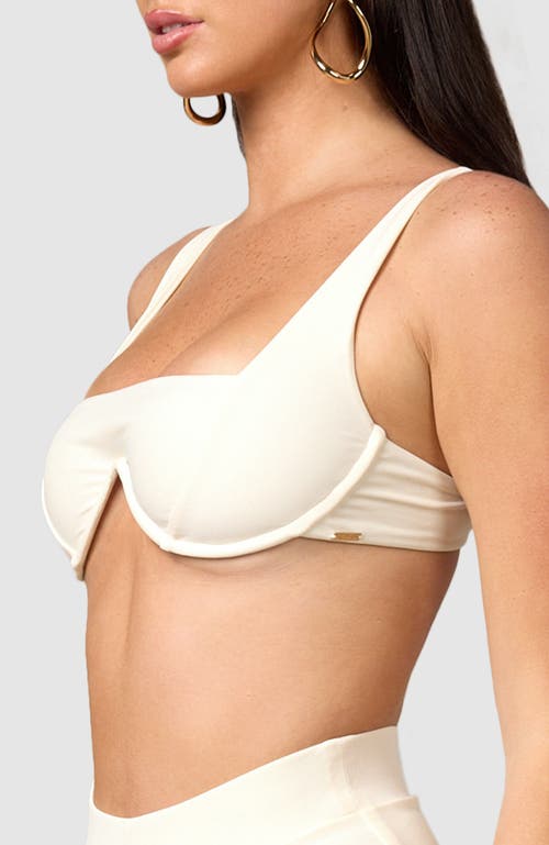 Mbm Swim Chance Bikini Top In Cream