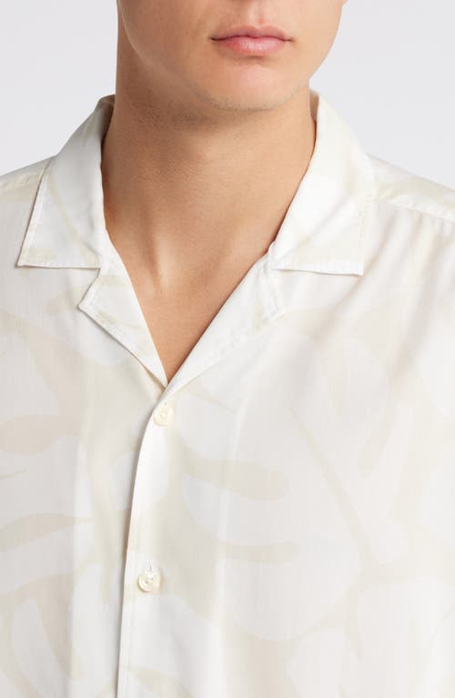 Shop Hugo Boss Boss Drew Relaxed Fit Lyocell Camp Shirt In Open White