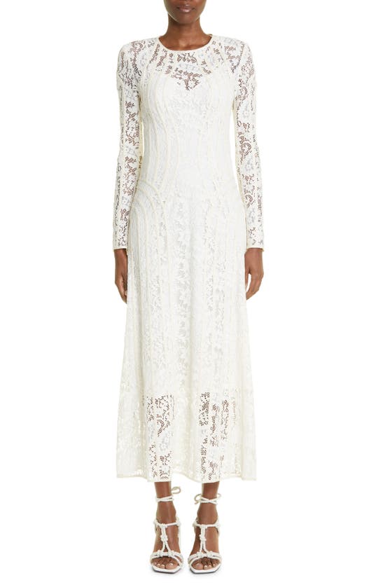 Zimmermann Devi Lace Long-sleeve Midi Dress In Cream | ModeSens