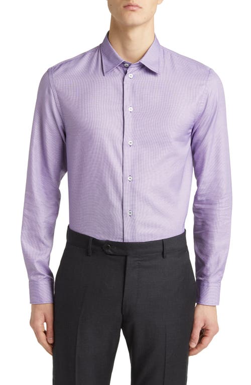 Emporio Armani Micropattern Sport Shirt Solid Medium Purple at
