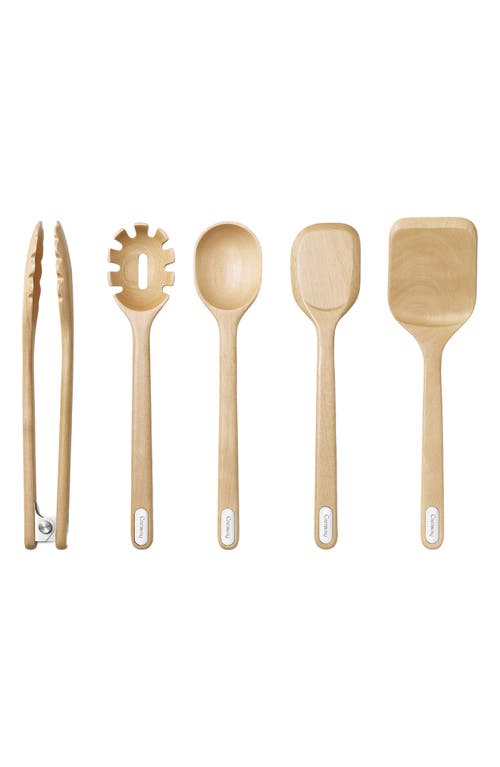 Caraway 5-piece Birch Kitchen Utensil Set In Brown