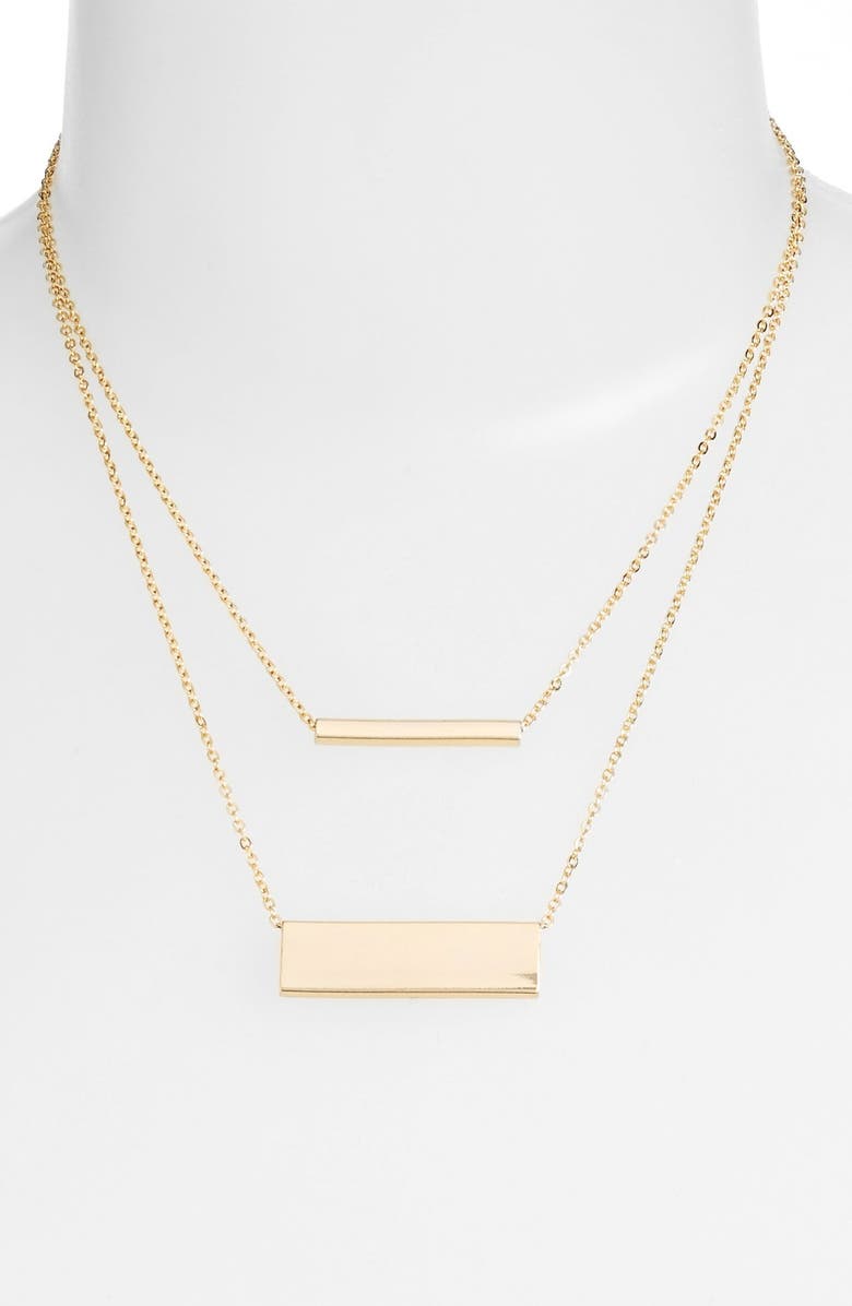 JULES SMITH Layered Double Bar Necklace, Main, color, YELLOW GOLD