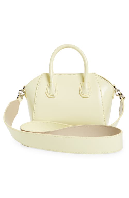 Shop Givenchy Toy Antigona Leather Satchel In Soft Yellow/natural Beige