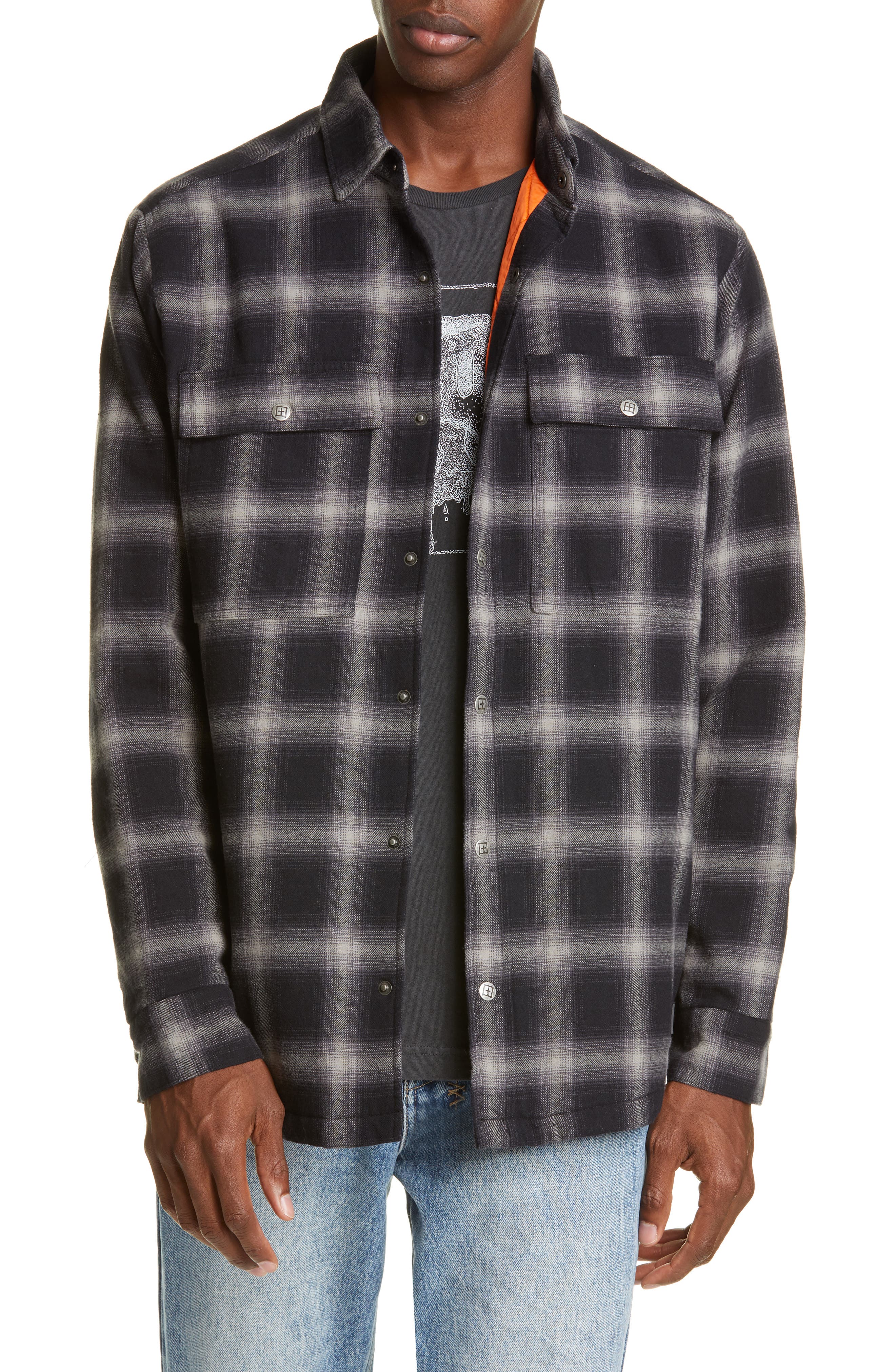 plaid button up jacket