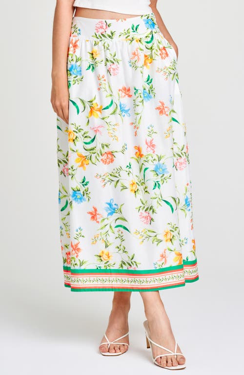 WAYF Gloria Floral Print Maxi Skirt Vintage Scarf at Nordstrom,