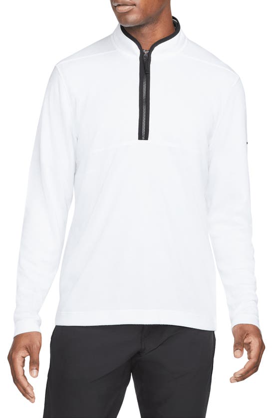 Nike Dri-fit Victory Half Zip Golf Pullover In White/ Black/ Black