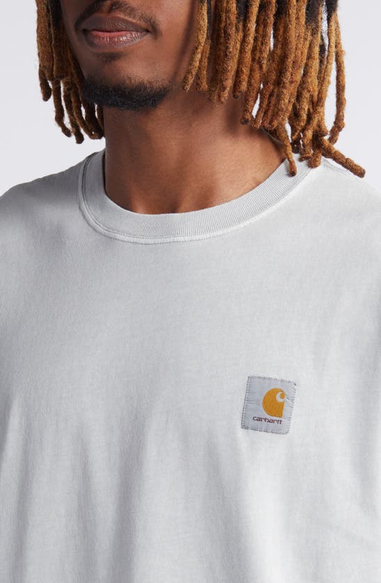 Shop Carhartt Nelson Oversize Logo Patch T-shirt In Sonic Silver Garmen