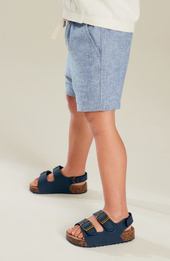 Next Kids' Linen Blend Shorts In Blue