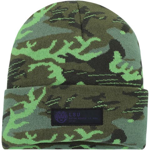 Columbia Men's LSU Tigers Camo PHG Flexfit Hat, Small/Medium, Green