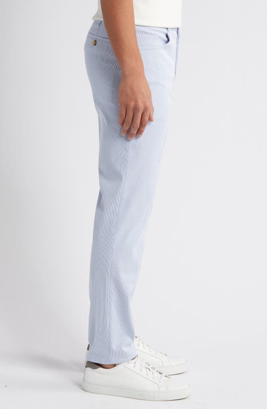 Shop Jack Victor Pinstripe Five-pocket Taper Leg Pants In Blue