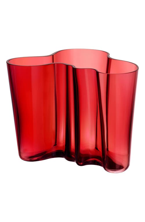 Iittala iitala Alvar Aalto Glass Vase in Cranberry