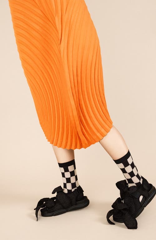 Hansel From Basel Jolly Check Sheer Crew Socks In Black