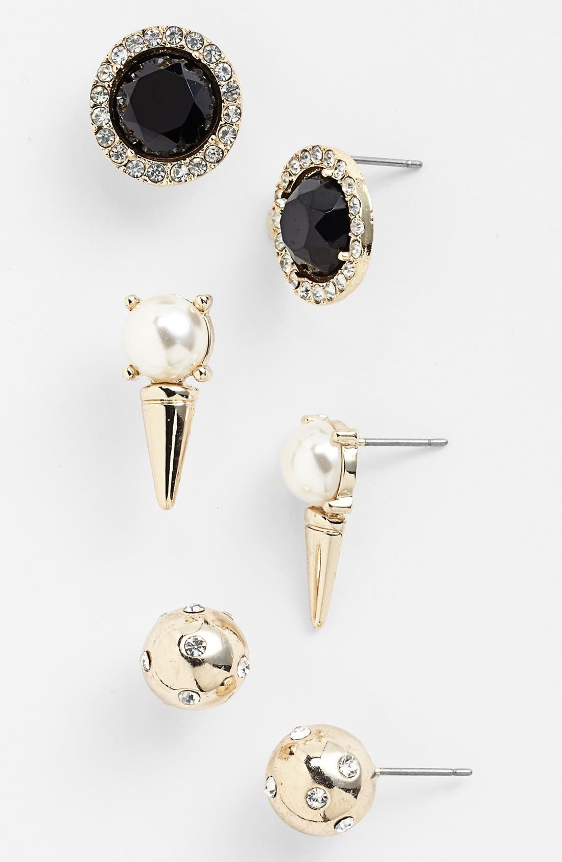 Lydell NYC Boxed 'Edgy' Stud Earrings (Set of 3) Nordstrom
