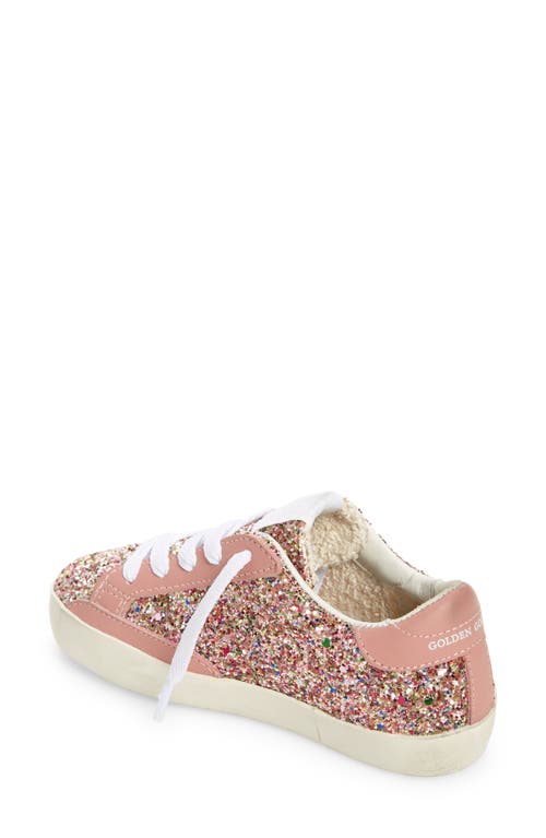 Shop Golden Goose Kids' Super-star Glitter Low Top Sneaker In Multicolor/ash Rose