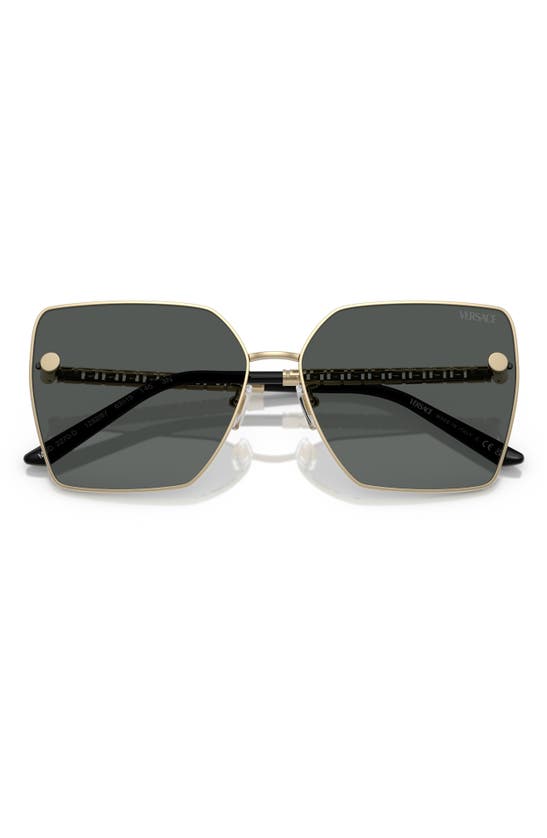 Shop Versace 63mm Oversize Square Sunglasses In Pale Gold