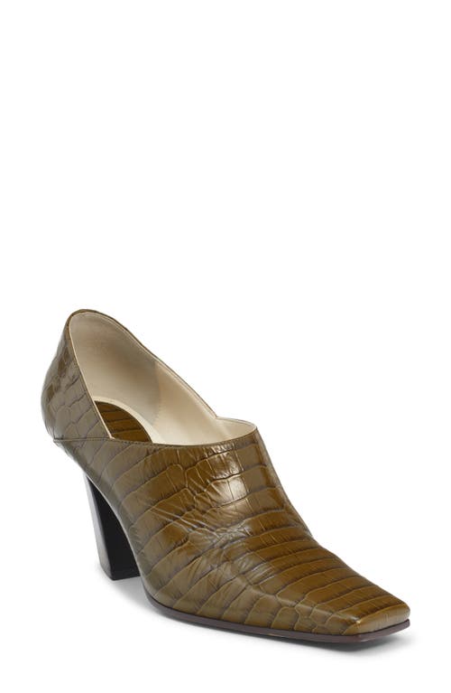 Shop Bottega Veneta Lewis Square Toe Pump In 3310 Olive Oil