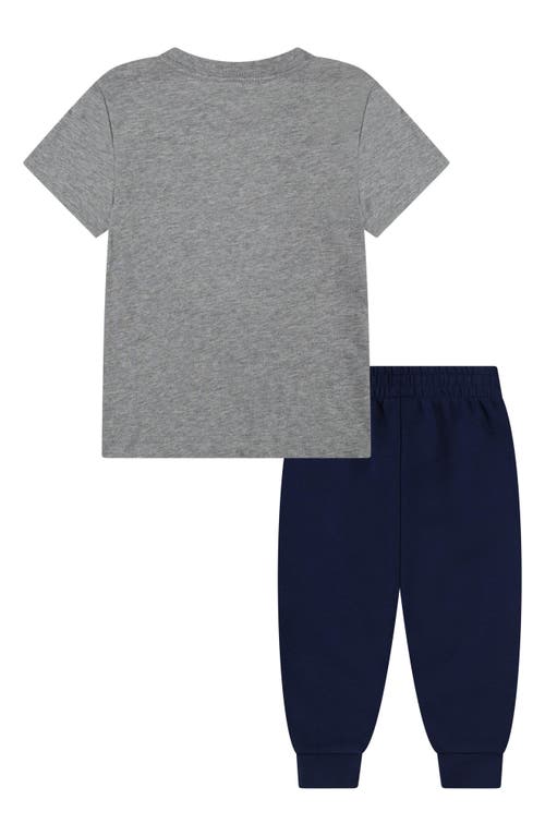 Nike Kids' Futura Block Short Sleeve Shirt & Joggers Set In Midnight Navy