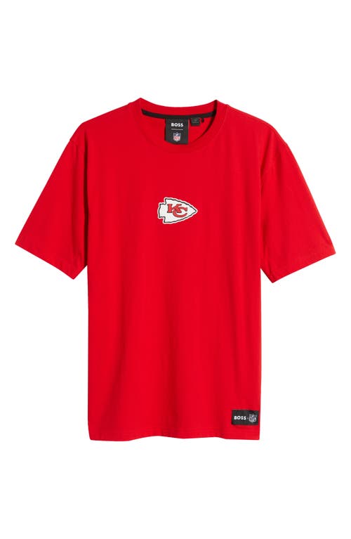 Shop Hugo Boss Boss X Nfl Stretch Cotton Graphic T-shirt In Kansas City Chiefs - Red