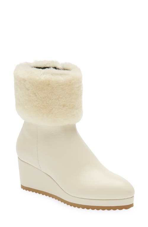 Cecelia New York Geramy Faux Fur Cuff Wedge Boot Ivory at Nordstrom,