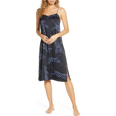 Chalmers Jess Tiger Satin Nightgown, Blue