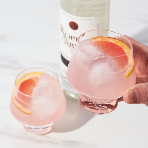 Viski Raye Footed Crystal Punch Cups Set Of 2 In Clear