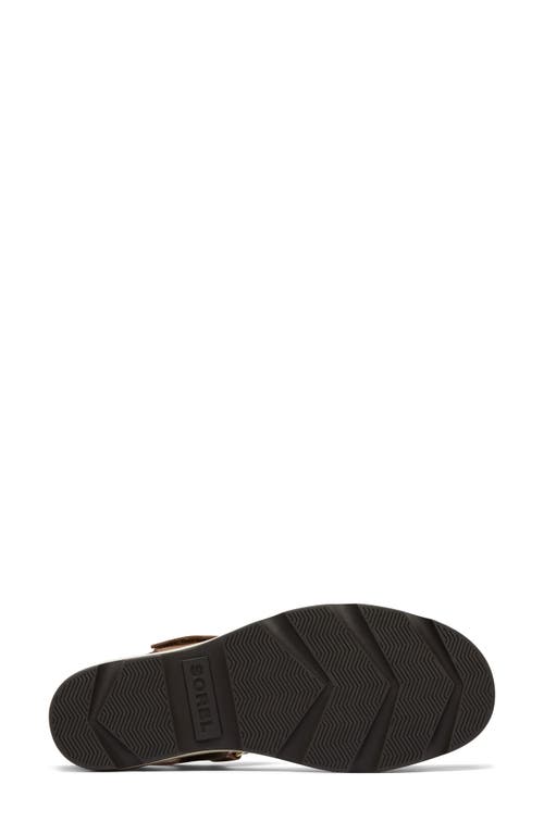Sorel Joanie Iv Platform Wedge Slide Sandal In Velvet Tan/blackened Brown