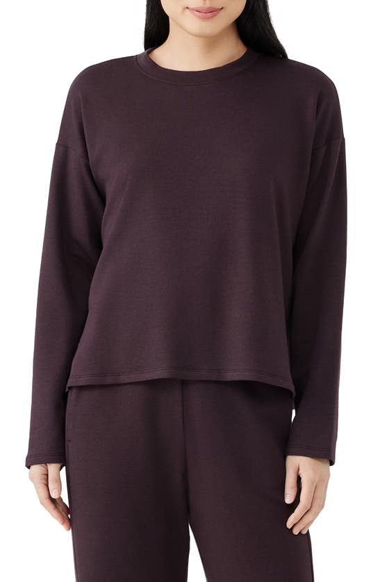 Shop Eileen Fisher Boxy Long Sleeve Top In Cassis