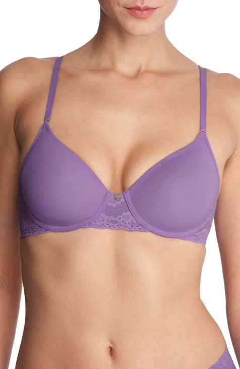 Buy online Purple Lace Tshirt Bra from lingerie for Women by