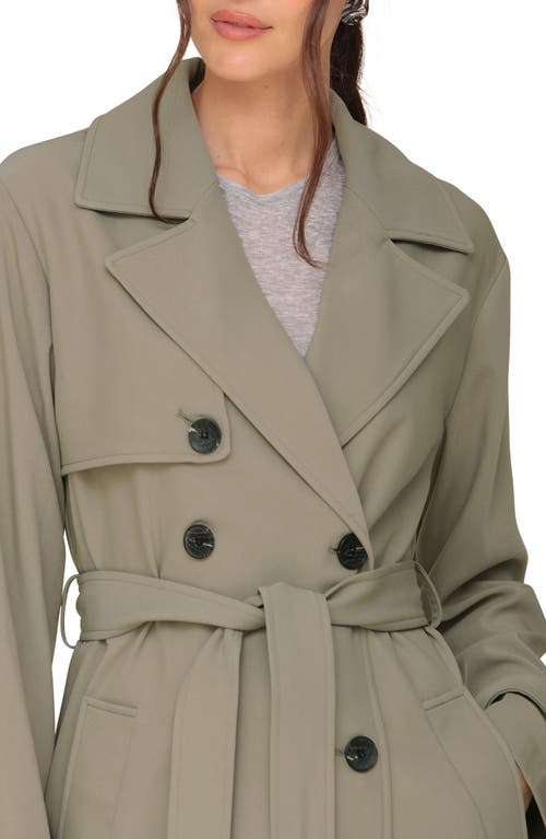 Shop Avec Les Filles Relaxed Fit Button Back Trench Coat In Sage