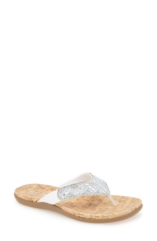 Shop Reaction Kenneth Cole Gazette Embellished Sandal In White/cork