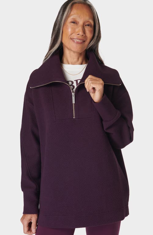 Sweaty Betty Radiant Half Zip Sweatshirt In Midnight Cherry Purple