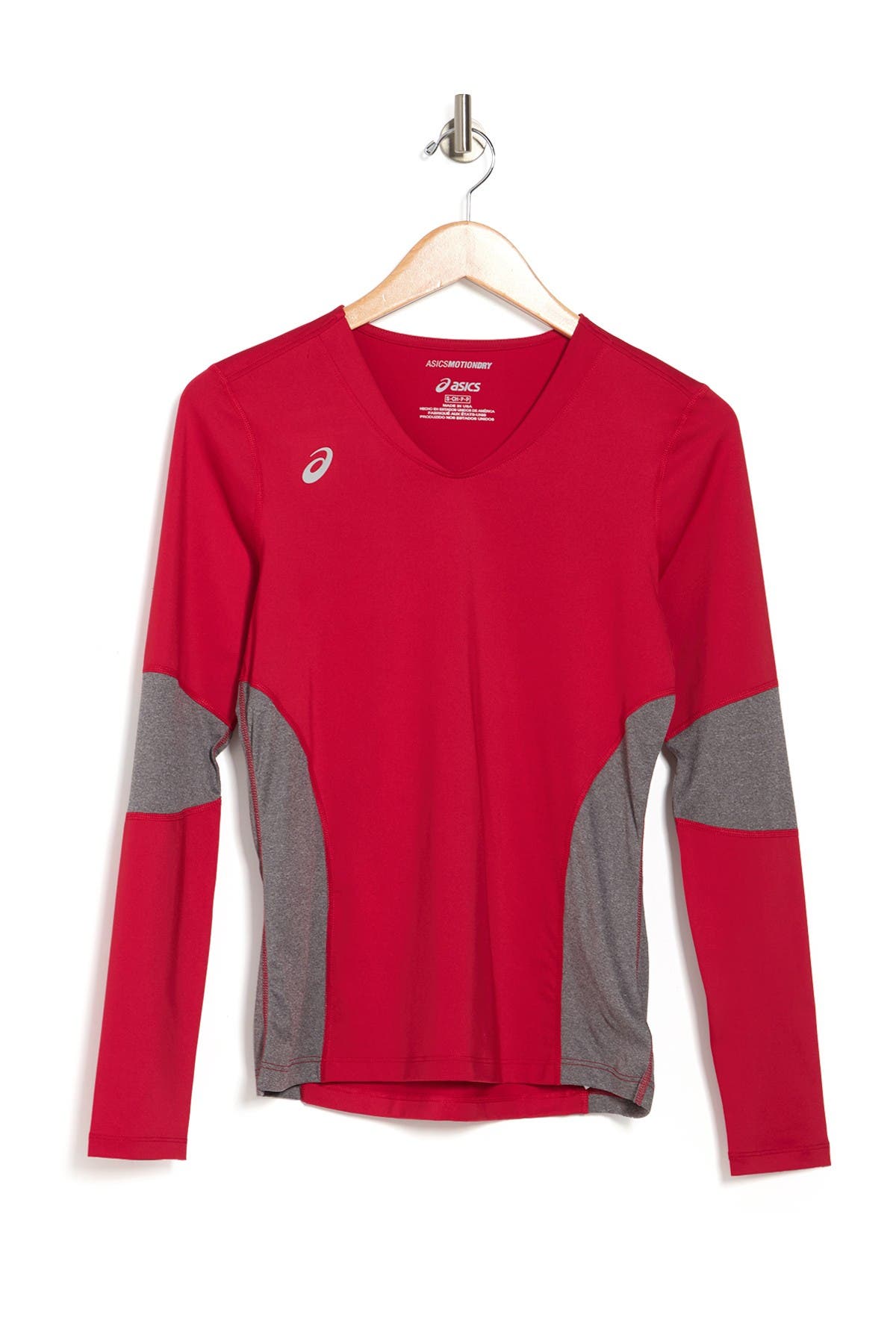 Asics Decoy Long Sleeve Jersey In Red/heather Grey