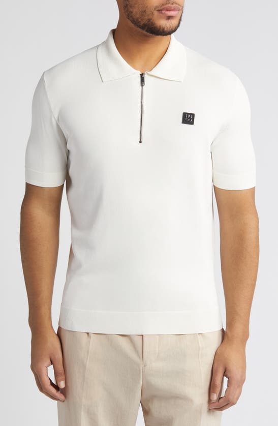HUGO BOSS HUGO SAYFONG QUARTER ZIP SWEATER POLO