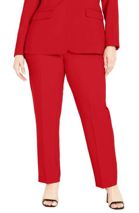 Buy ON & ON Women Straight Pant (3XL, New red) at