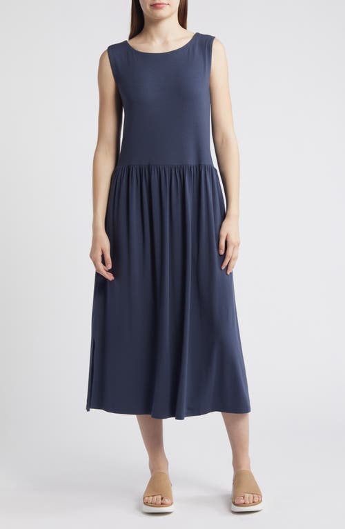 Eileen Fisher Sleeveless Jersey Dress In Ocean