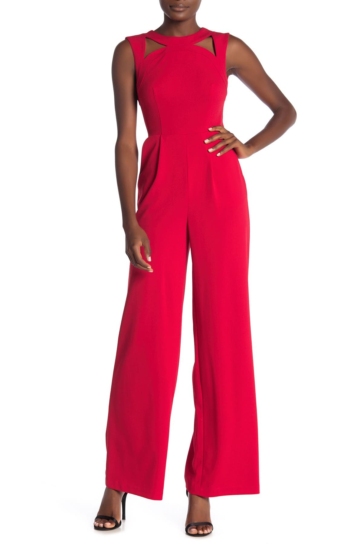 red calvin klein jumpsuit