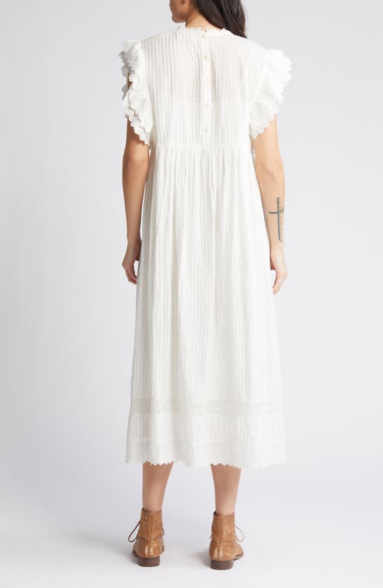 Shop The Great The Trellis Lace & Ruffle Midi Dress In White