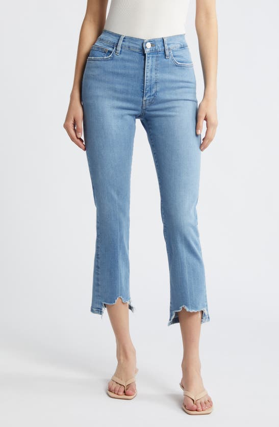 Frame Le High Raw Step Hem Straight Leg Jeans In Clearwater Modern Chew