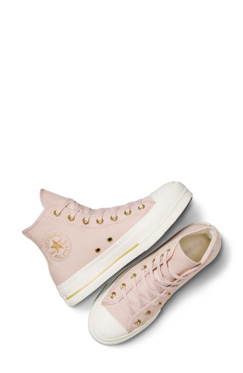 Shop Converse Chuck Taylor® All Star® Lift High Top Platform Sneaker In Flush Stone/egret/gold