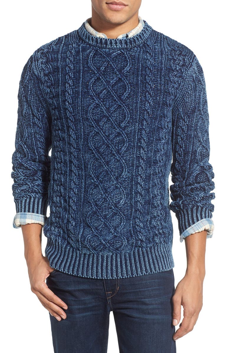 Faherty Cable Knit Cotton Crewneck Sweater | Nordstrom