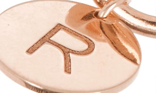 Meshmerise Love Knot Initial Bracelet In Rose-r