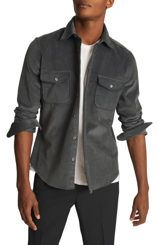 REISS MALDINI SLIM FIT COTTON CORDUROY BUTTON UP SHIRT,32802433