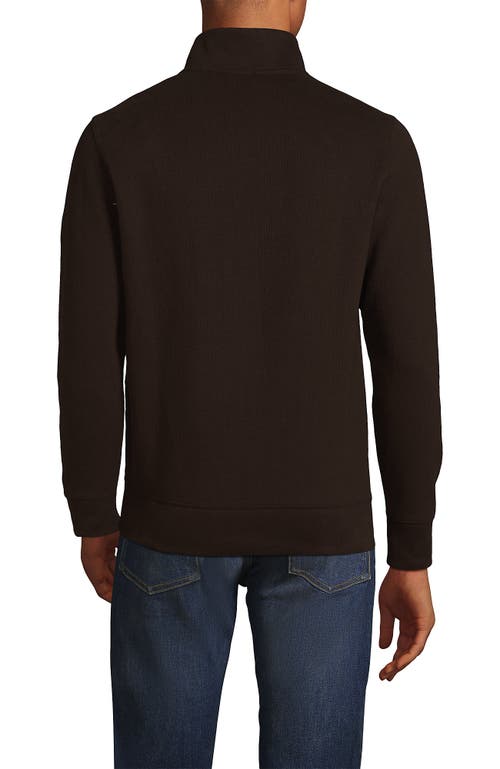 Shop Lands' End Bedford Rib Quarter Zip Sweater In Rich Coffee