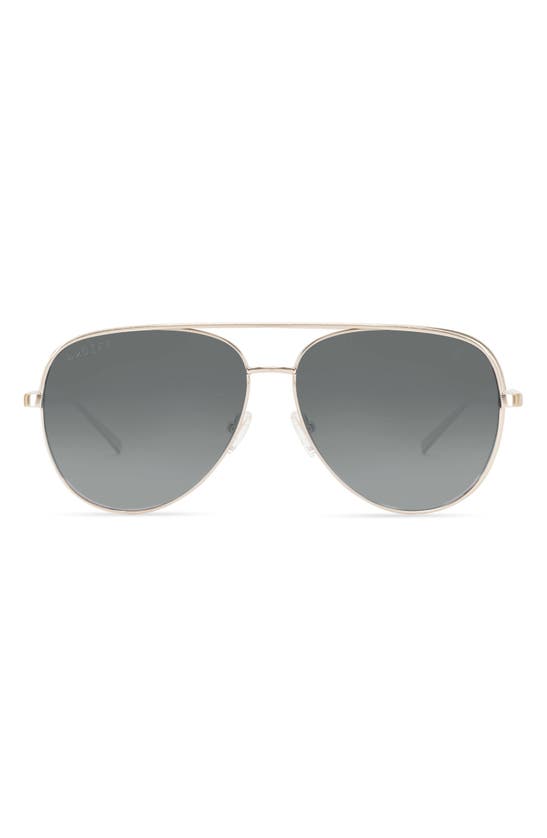 Diff California Soul 64mm Aviator Sunglasses In California Soul Gold Grey Lens